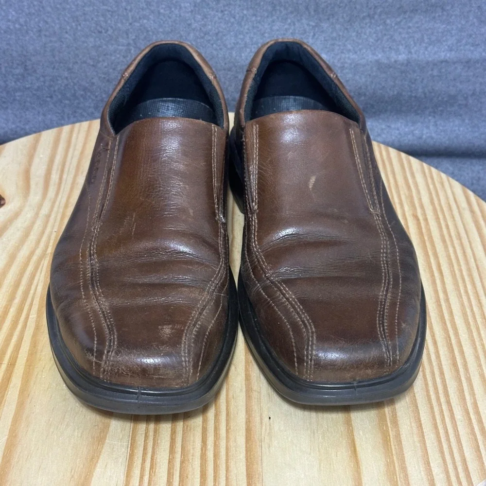 ECCO Mens‎ 43 Brown Leather Slip On Comfort Dress Shoes Portugal